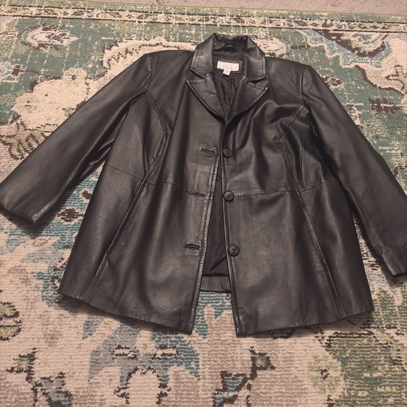 Worthington Genuine Leather jacket – Black | effortless 90s quiet luxury - Picture 3 of 7